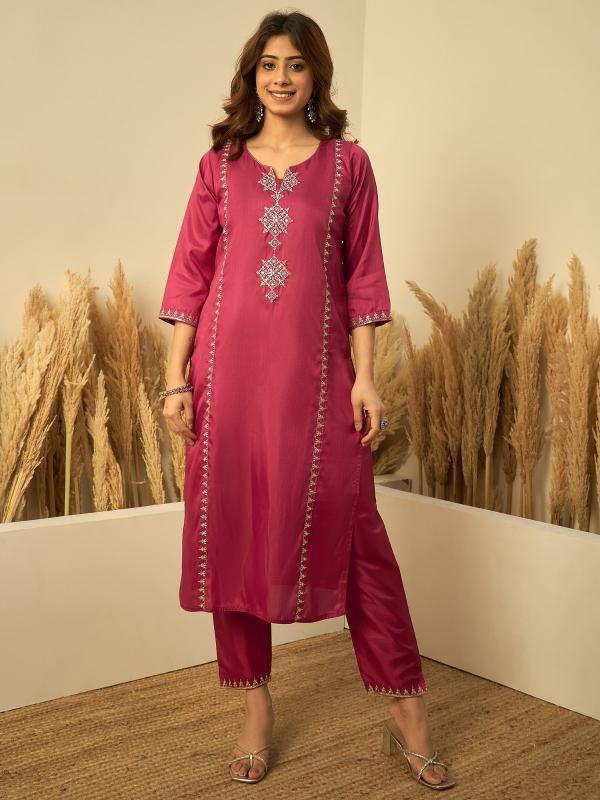 VP 9871 Women’s Elegant Zora Silk Kurta Pant Set with Dupatta